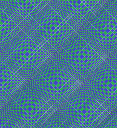 acid blocks, a checkerboard that seems to swell in the way of bubbles