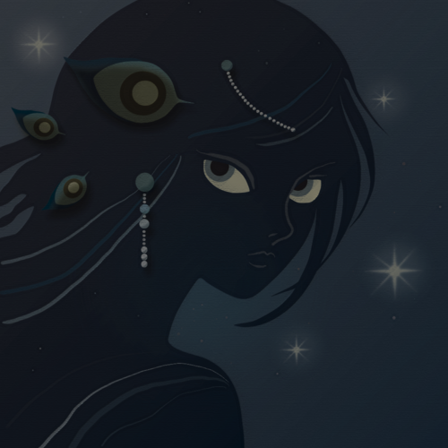 Shadowgirl, Original idea drawn with an XP-Pen and Krita digital-art software.