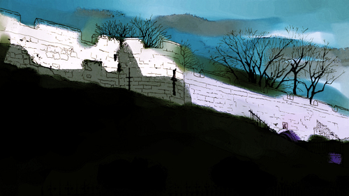Sadler Tower, Drawing of local landmark, done in Krita (software) with XP-pen &amp; rendered in Photoshop. No AI used.